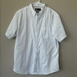 Weatherproof White Patterned Short Sleeve Shirt size large EUC